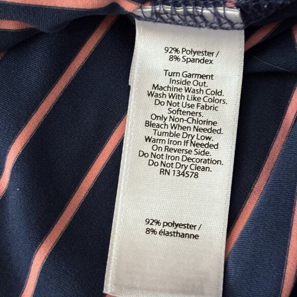 Vineyard Vines Performance Polo XL Blue Pink Pinstripe Short Sleeve CC Logo - Picture 9 of 10